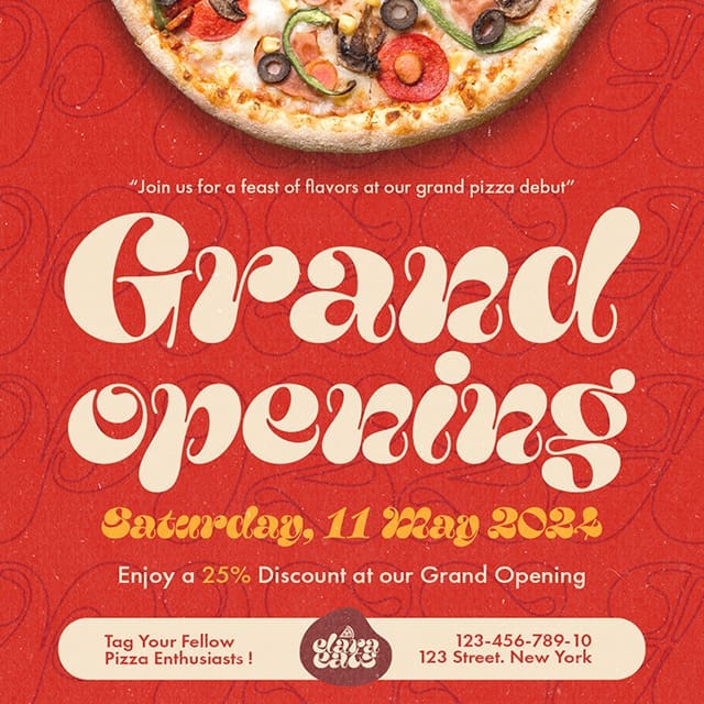 Photoshop Grand Opening Elaraeats Instagram Post