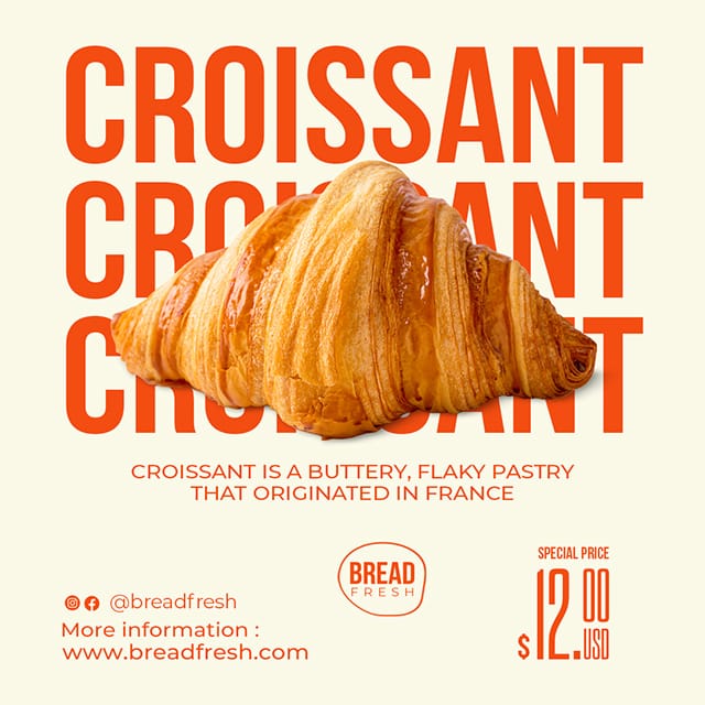 Photoshop Croissant Orange Instagram Post