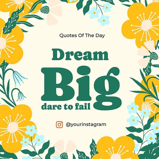 Photoshop Dream Big Dare To Fail Instagram Post