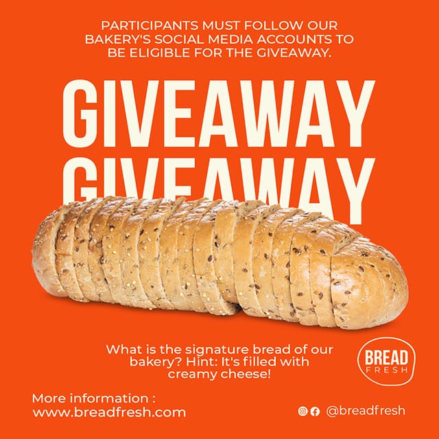 Photoshop Giveaway Bread Orange Instagram Post