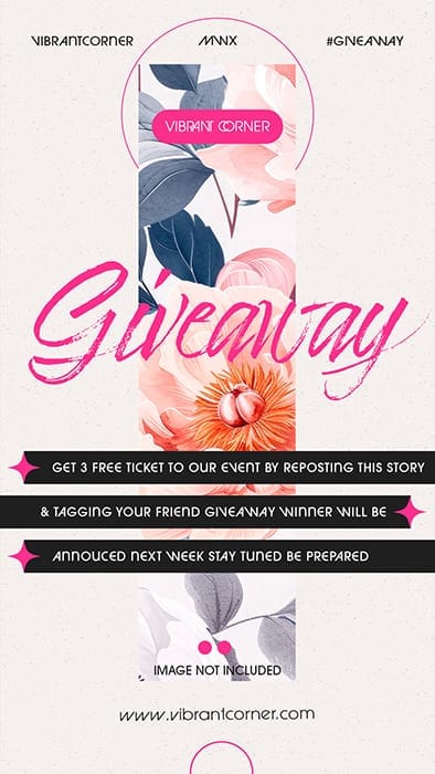 Photoshop Giveaway Cerise Instagram Story