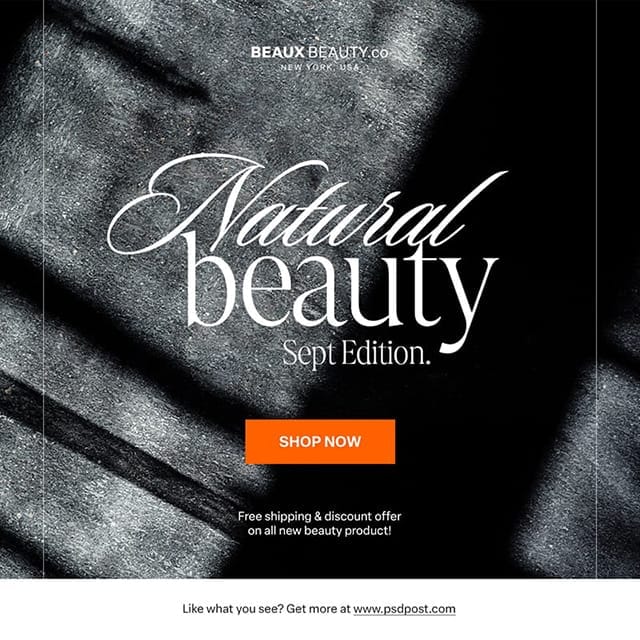 Photoshop Natural Beauty Instagram Post