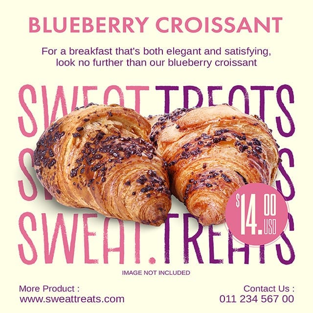 Photoshop Sweat Treats Blueberry Instagram Post