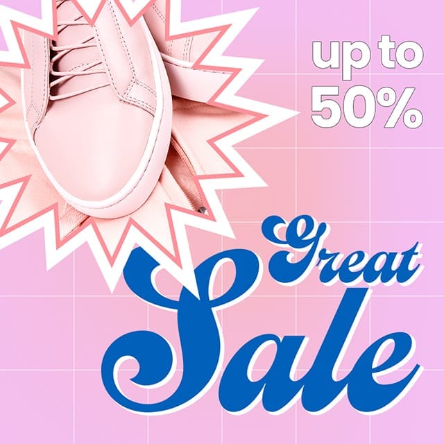 Photoshop Great Sale Up to 50% Gradient Retro Instagram Post