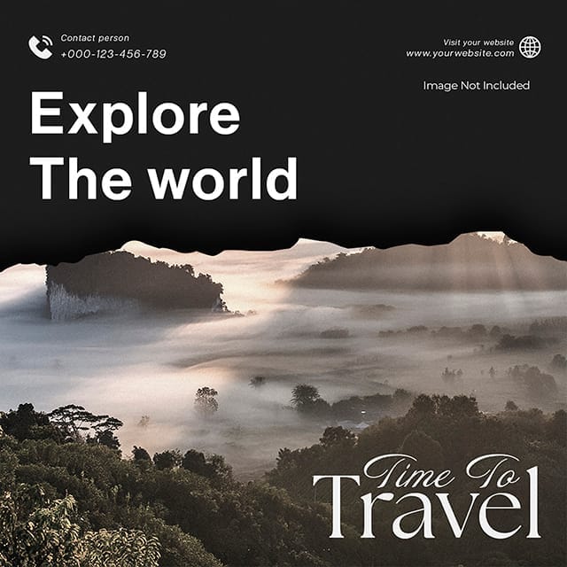 Photoshop Explore The World Travel Instagram Post