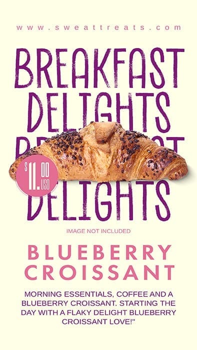 Photoshop Breakfast Delights Blueberry Instagram Story