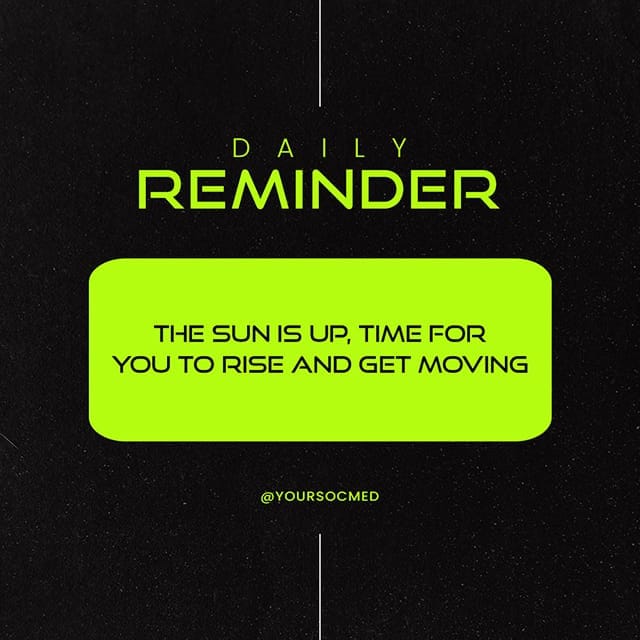 Photoshop Daily Reminder Sun is Up Chespe Neon Instagram Post