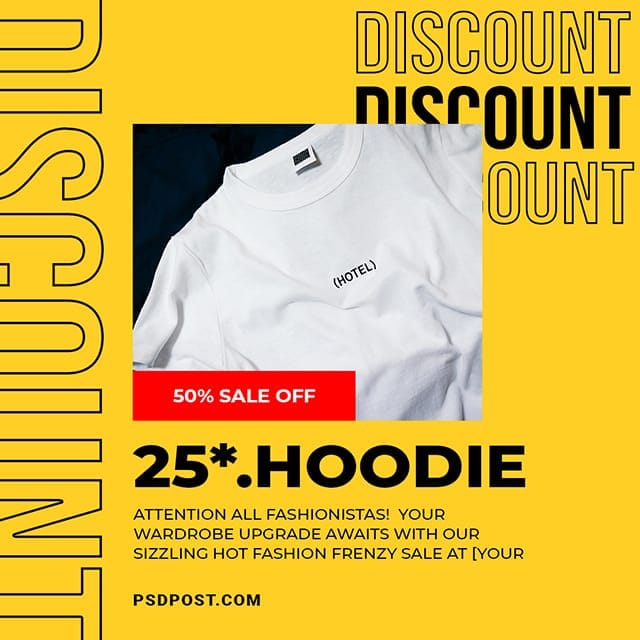 Photoshop Discount Hoodie Instagram Post