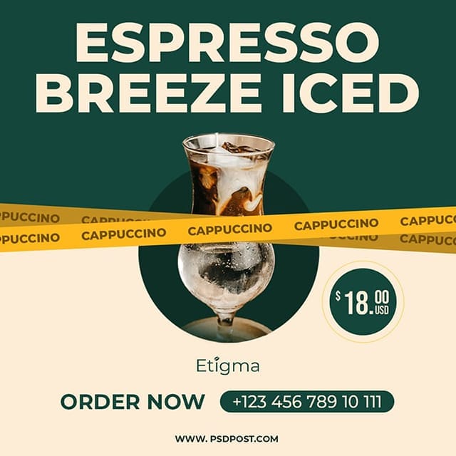 Photoshop Espresso Breeze Iced Etigma Instagram Post