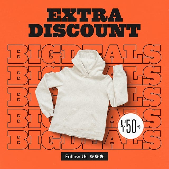 Photoshop Extra Discount Blorangle Instagram Post