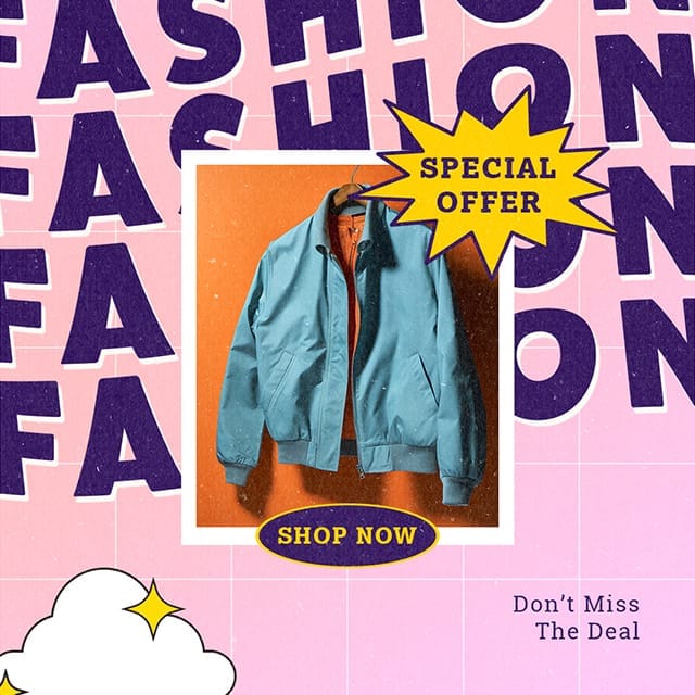 Photoshop Fashion Special Offer Gradient Retro Instagram Post