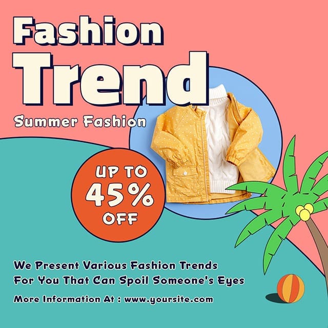 Photoshop Fashion Trend Palm Rush Instagram Post