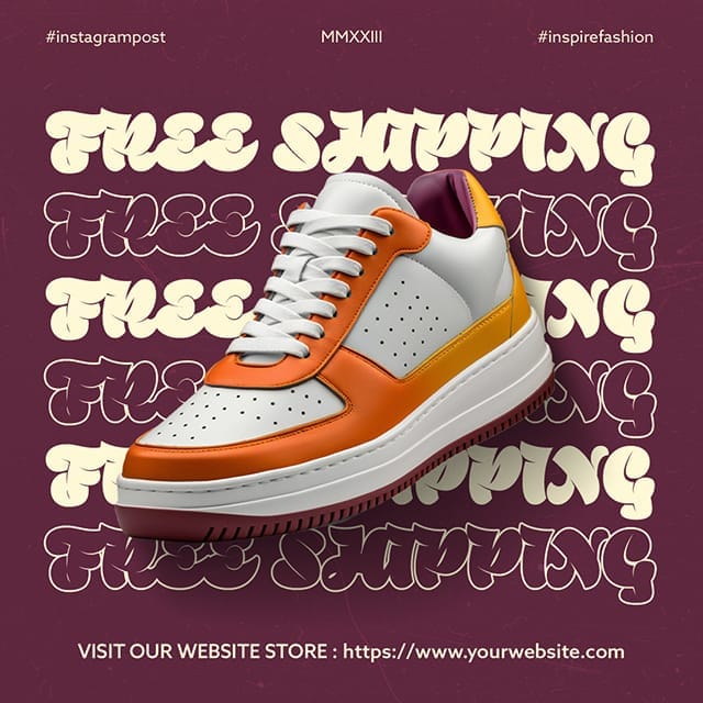 Photoshop Free Shipping Instagram Post