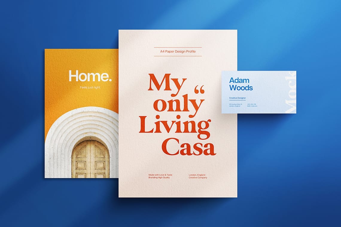 My Only Living Casa Brand Stationery Paper Mockup
