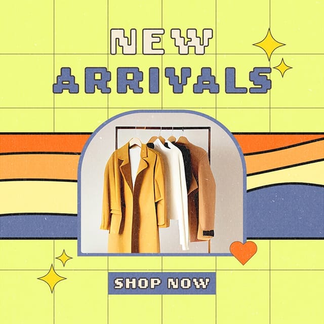 Photoshop New Arrival Gradient Retro Instagram Post