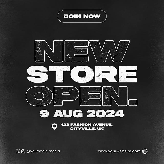 Photoshop New Store Open Meetnight Instagram Post