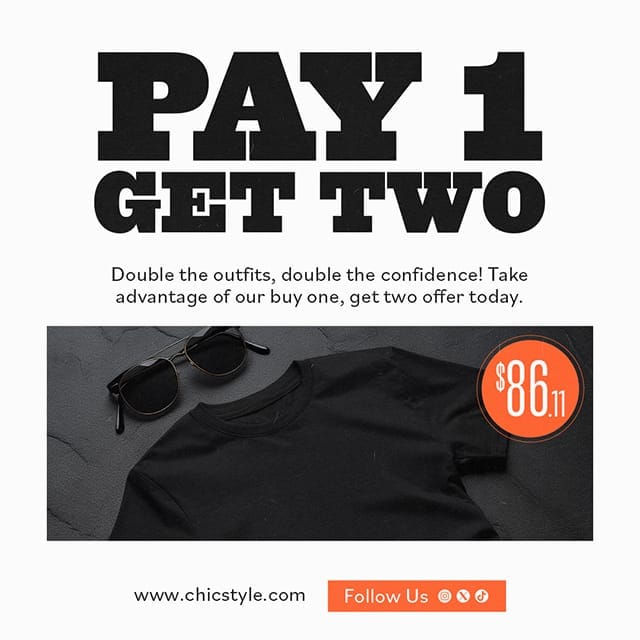 Photoshop Pay 1 Get Two Blorangle Instagram Post