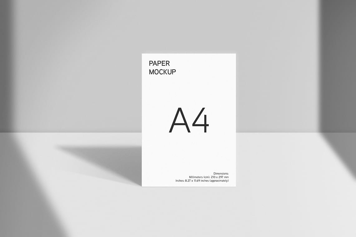 Realistic A4 Paper Poster Mockup