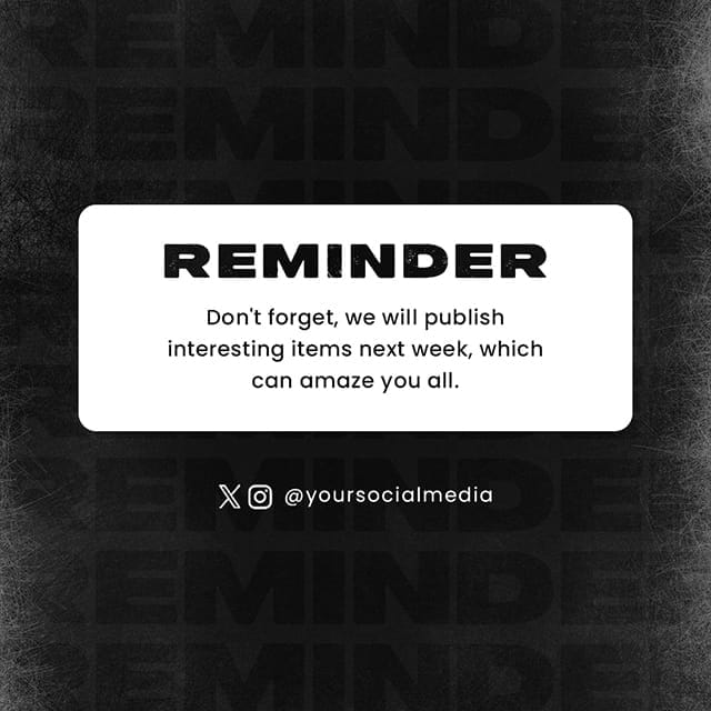 Photoshop Reminder Don't Forget Meetnight Instagram Post