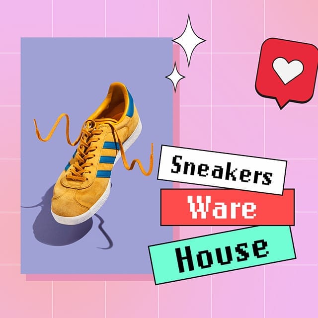 Photoshop Sneakers Ware House Gradient Retro Instagram Post