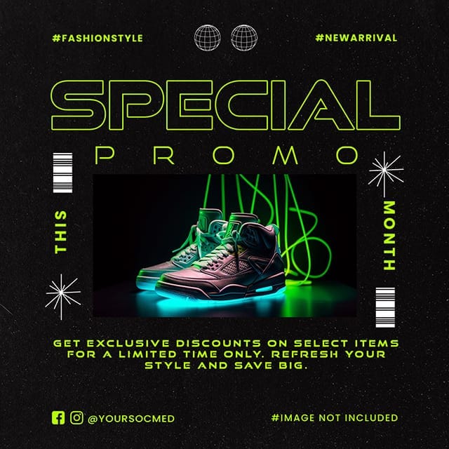 Photoshop Special Promo Chespe Neon Instagram Post