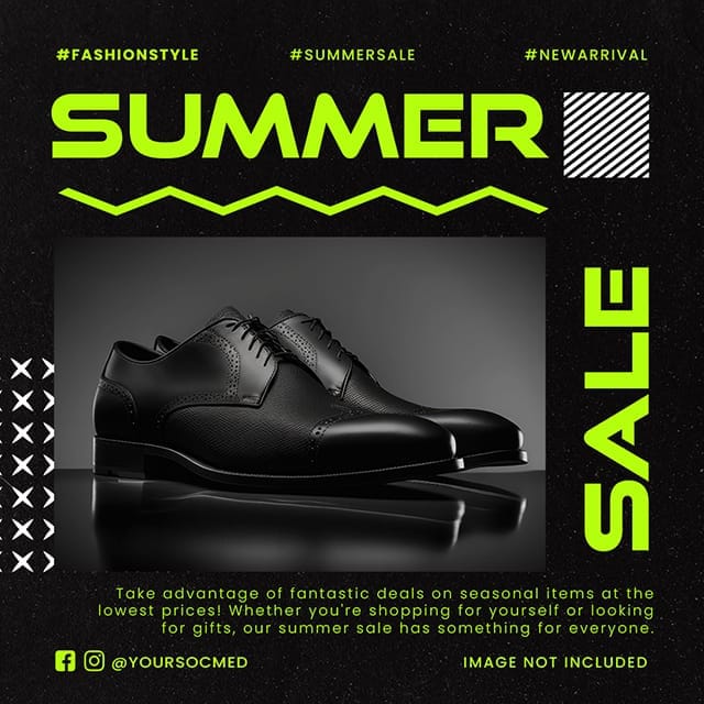 Photoshop Summer Sale Chespe Neon Instagram Post