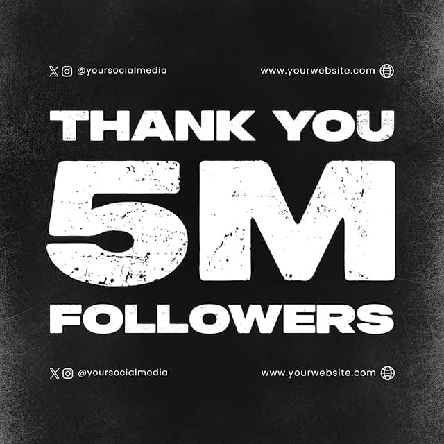 Photoshop Thank You 5M Followers Meetnight Instagram Post