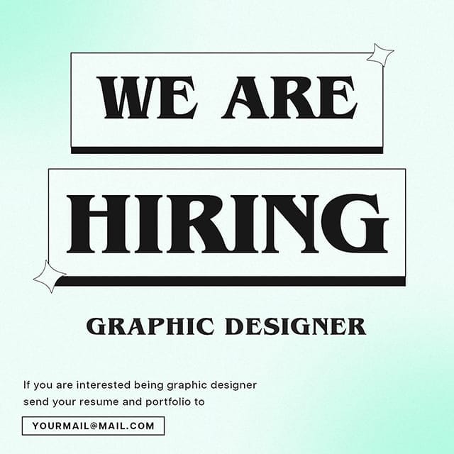 Photoshop We Are Hiring Graphic Designer With Gradient Background Instagram Post