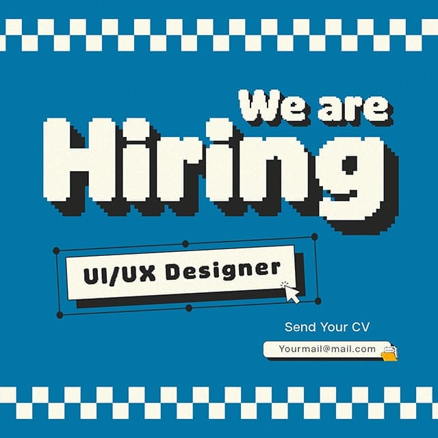 Photoshop We Are Hiring UI/UX Designer Retro Instagram Post