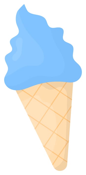 Blue Ice Cream Cone 2