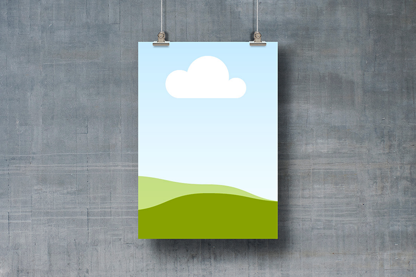 Canva Hanging Poster Mockup on Wall Background