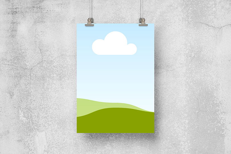 Canva Hanging Poster Mockup on Wall Background