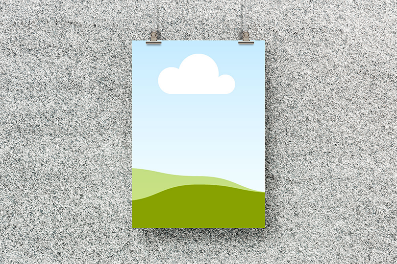 Canva Hanging Poster Mockup on Wall Background Texture