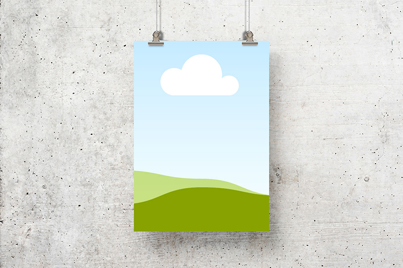 Canva Hanging Poster Mockup on Wall Background Texture