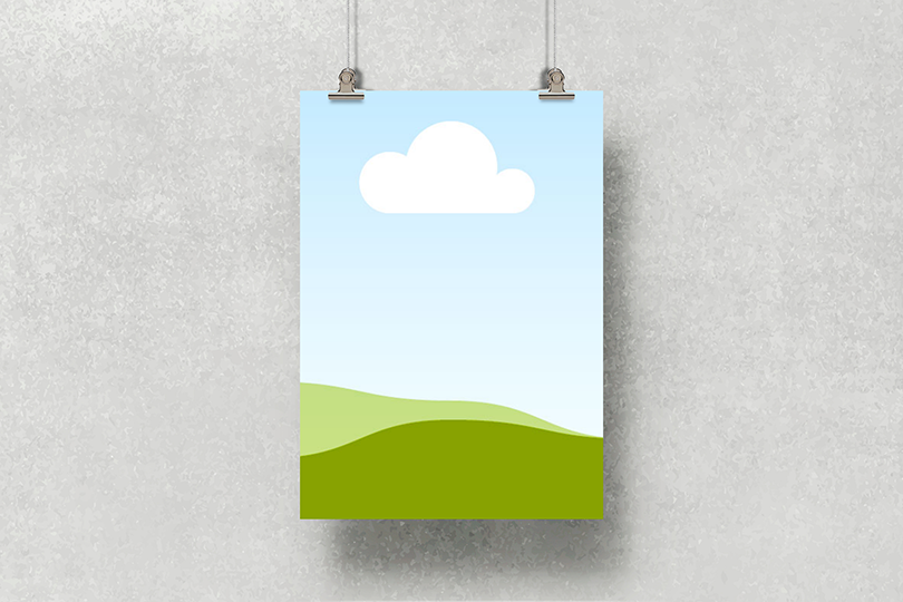 Canva Hanging Poster Mockup on Wall Texture