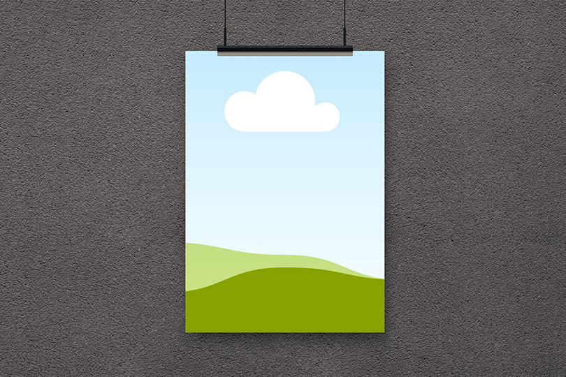 Canva Hanging Poster Mockup on Wall Texture