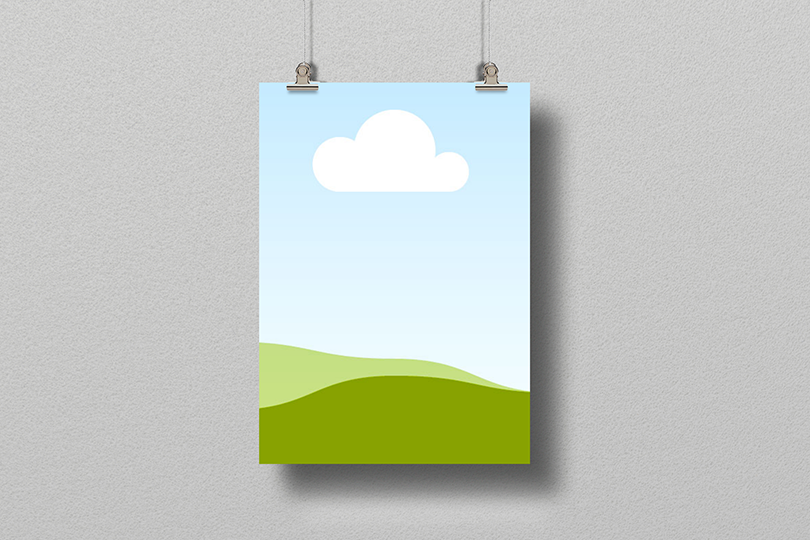 Canva Hanging Poster Mockup on Wall Texture