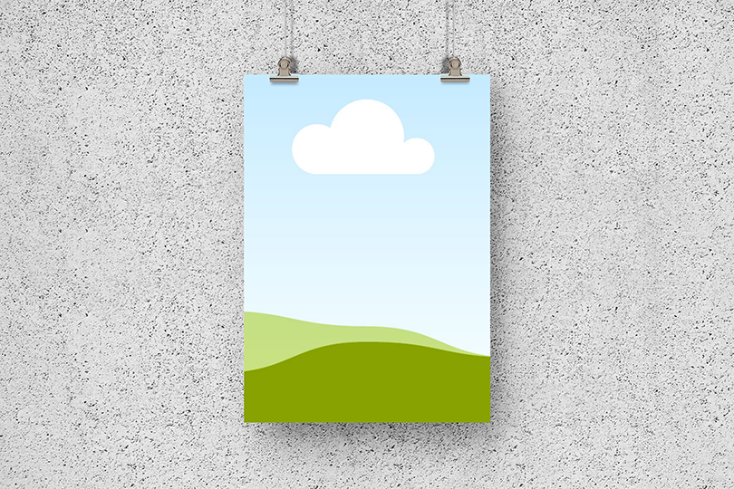 Canva Hanging Poster Mockup on Wall Texture