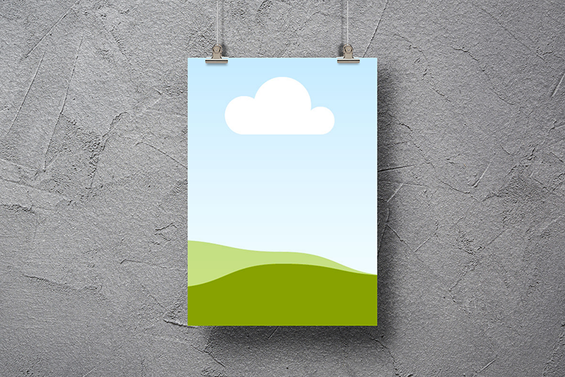 Canva Hanging Poster on Wall Background