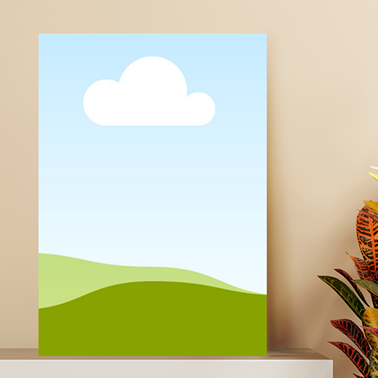 Canva Interior Poster Mockup with Leaf