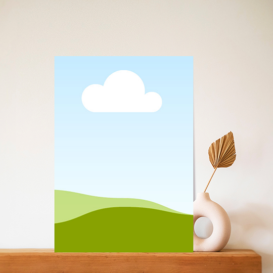 Canva Minimal Poster Mockup On Wooden Table