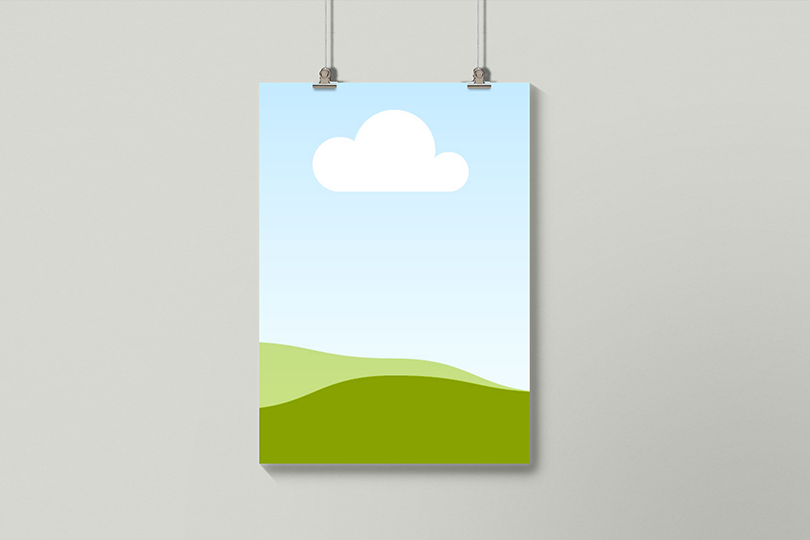 Canva Minimal Poster Mockup on Solid Background