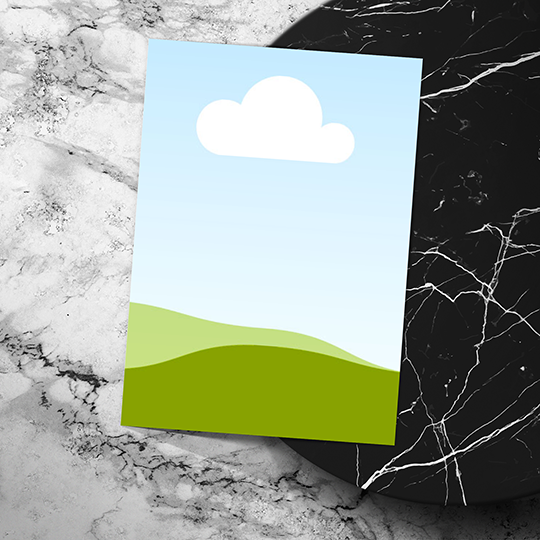 Canva Poster Mockup On Black Marble Podium