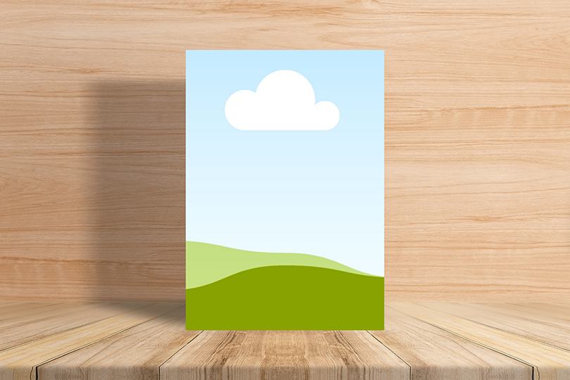 Canva Realistic Poster Mockup Standing On Wooden Background