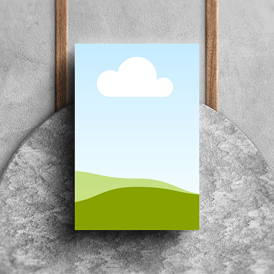 Canva Realistic Poster Mockup on Grey Marble