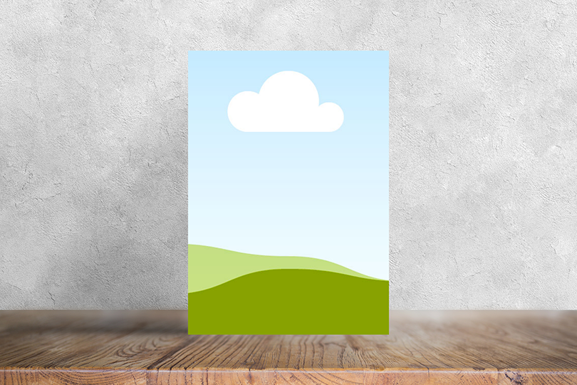 Canva Realistic Stand Poster Mockup on Wooden Podium