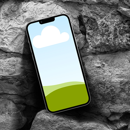 Canva Realistic iPhone Mockup Leaning