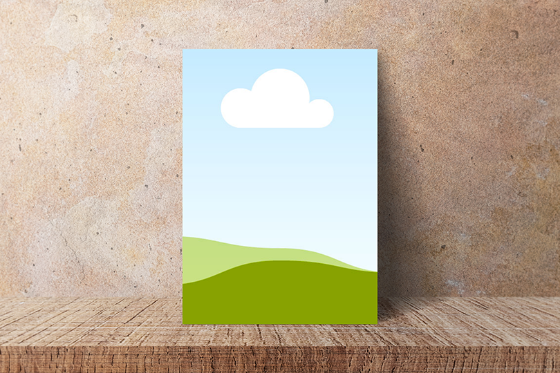 Canva Stand Poster Mockup on Brown Wall Texture