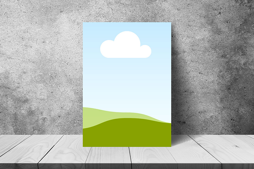 Canva Stand Poster Mockup on Concrete Wall