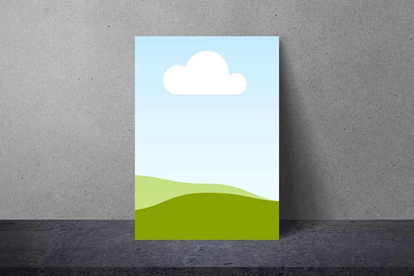 Canva Stand Poster Mockup on Stone Wall